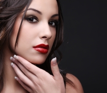 Red lipstick.