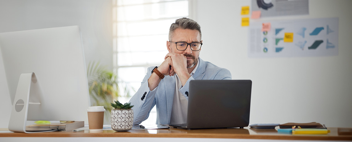 A man at a desk