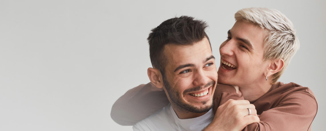 Happy gay partners enjoying their time