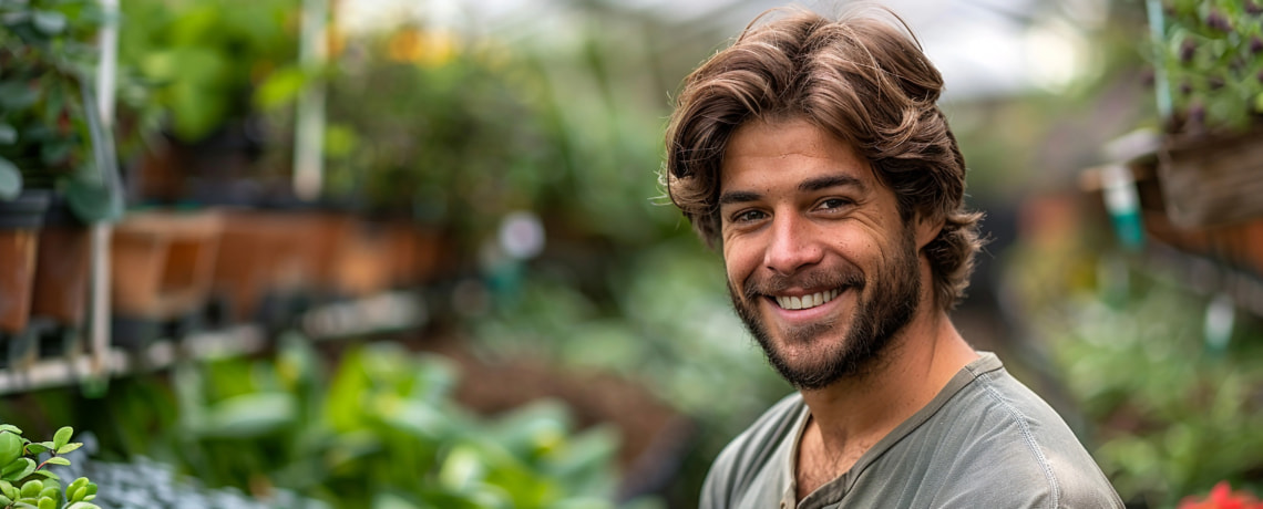 Good looking male smiling